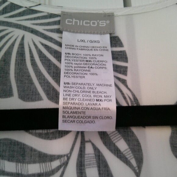 Chico's Black and white Ruana L/XL - Picture 2 of 3